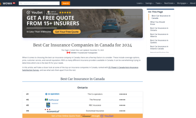 Best car insurance in canada