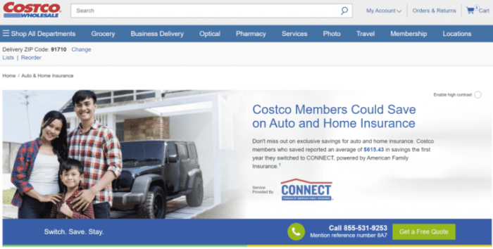 Costco car insurance quote